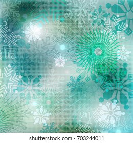 New Year background. Winter background with snowflakes