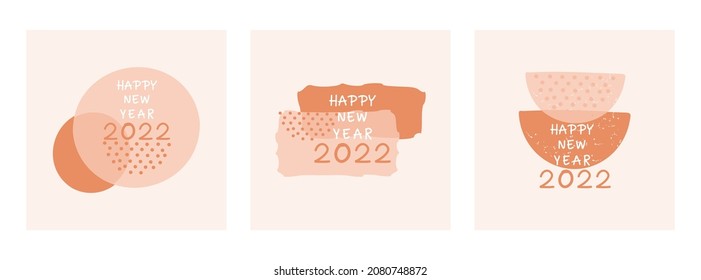 New year backgrounds collection with Geometric shapes vector illustration. Mid century modern art style.