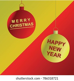 NEW YEAR, BALL DECORATION, VECTOR