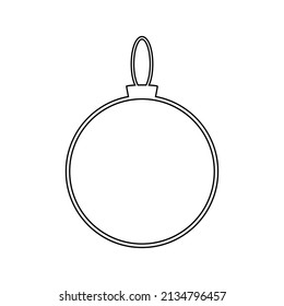 New year ball icon in line style