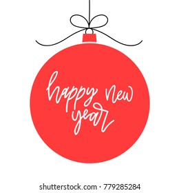 New Year ball with inscription Happy New Year