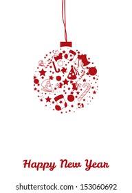 New year ball postcard 