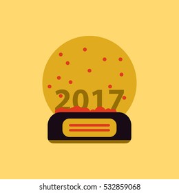 new year ball Vector illustration Merry christmas glass ball with new 2017 year