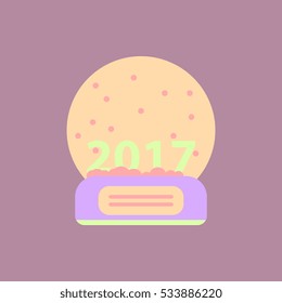 new year ball Vector illustration Merry christmas glass ball with new 2017 year