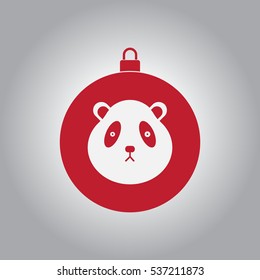 new year ball Vector illustration in flat style Christmas ball with panda face