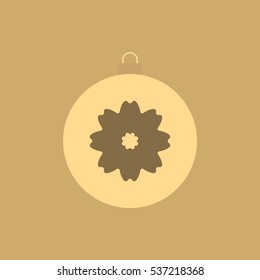 new year ball Vector illustration in flat style Christmas ball with painted flower