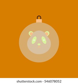 new year ball Vector illustration in flat style Christmas ball with panda face