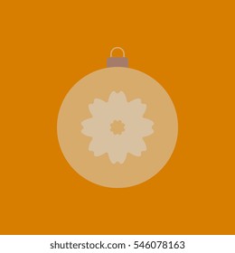 new year ball Vector illustration in flat style Christmas ball with painted flower