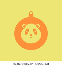 new year ball Vector illustration in flat style Christmas ball with panda face