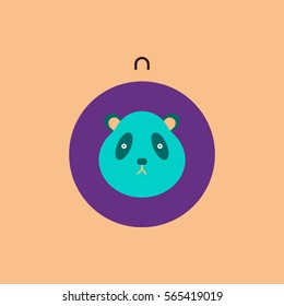 new year ball Vector illustration in flat style Christmas ball with panda face