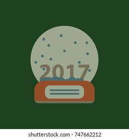 new year ball Vector illustration Merry christmas glass ball with new 2017 year