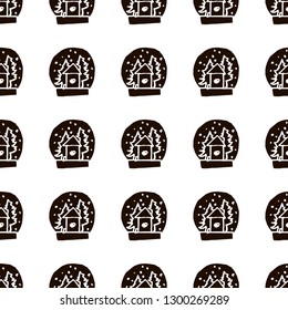 new year ball vector seamless pattern