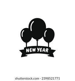 New year balloon icon isolated on white background