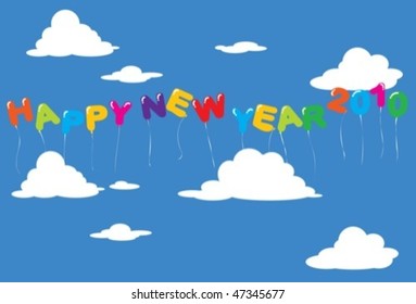 new year balloons greeting