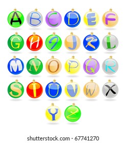 New year balls with alphabet