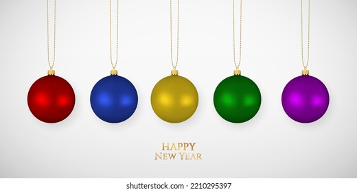 Bolas de año nuevo. Ilustración vectorial realista.