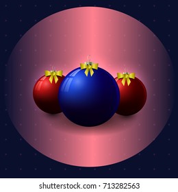 New year balls. Vector illustration.