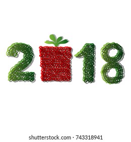 New Year banner. Abstract figures. Vector illustration.
