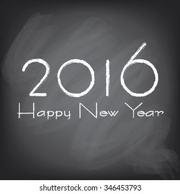 New year banner background. Christmas. Chalk on black board.