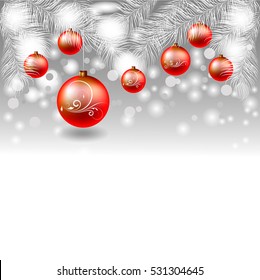 New Year banner with Christmas balls