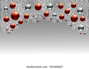 New Year banner with Christmas balls