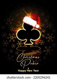 New year banner. Christmas Casino poker club sign, vector illustration	