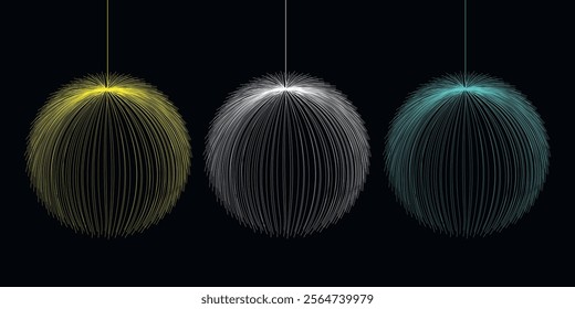 New Year banner, gold fireworks border, Christmas background