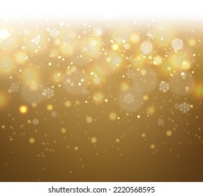 New Year Banner With Golden Background With Gradient Mesh, Vector Illustration
