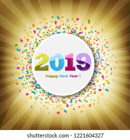 New Year Banner With Gradient Mesh, Vector Illustration