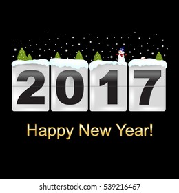 New Year Banner With Gradient Mesh, Vector Illustration