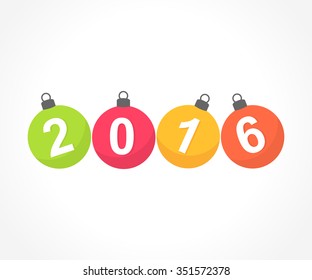 New Year baubles. Vector illustration