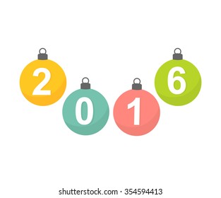 New Year baubles. Vector illustration