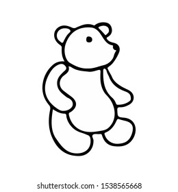 New Year bear on a white background. Isolated picture. Vector.