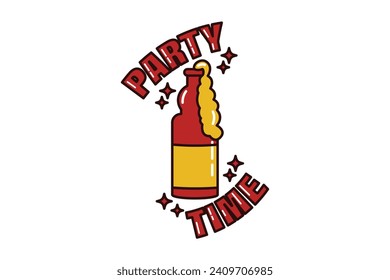 New Year Beer Sticker Design