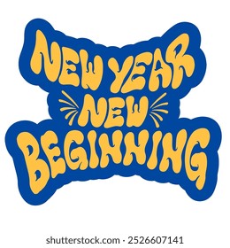 New Year New Beginning handwritten Sticker