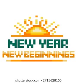 Ano Novo Começos Novos Pixel Art