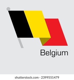 New Year with BELGIUM flag vector design. Waving flag banner style. Vector illustration, Eps 10