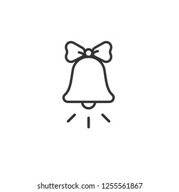  New year bell vector sign. Christmas bell icon.