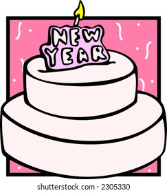 new year big cake