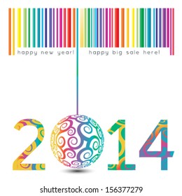 new year big sale, commercial barcode illustration