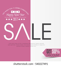 New year big sale flyer, Happy holiday.