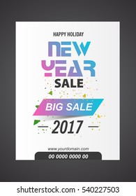 New year big sale flyer, Happy holiday.