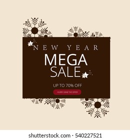 New year big sale flyer, Happy holiday.