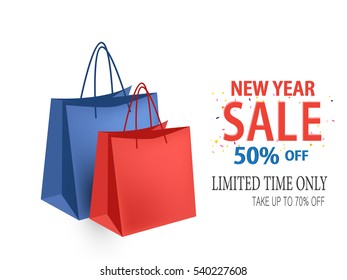 New year big sale flyer, Happy holiday.