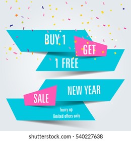 New year big sale flyer, Happy holiday.