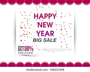 New year big sale flyer, Happy holiday.