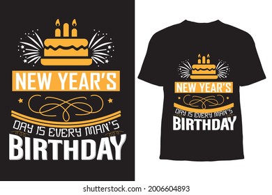 New year birthday t-shirt design 