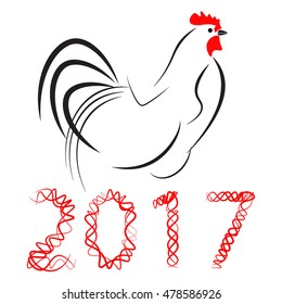 new year black and red cock