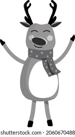 new year black and white deer