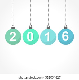 New Year blue bubbles. Vector illustration